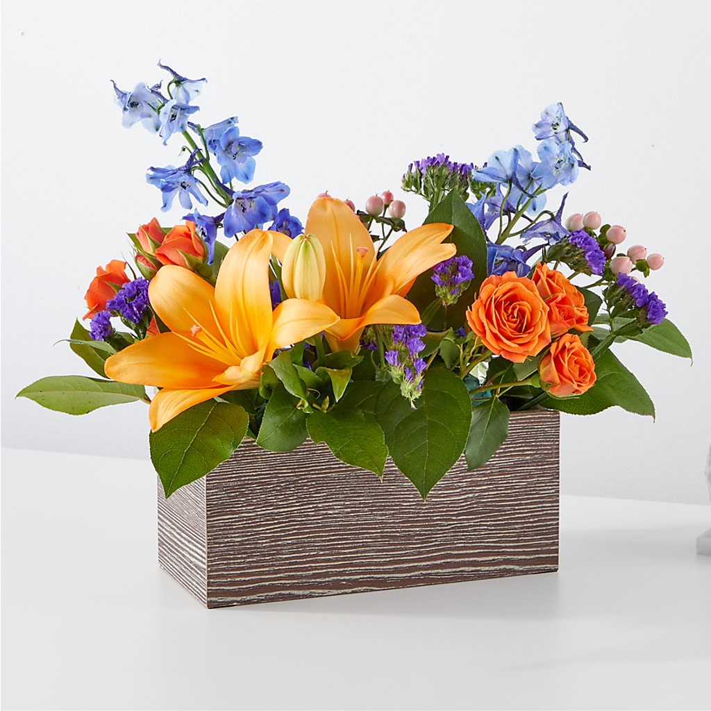 Radiant Citrus Box Bouquet – DAISY'S FLOWER SHOP, Hemet CA