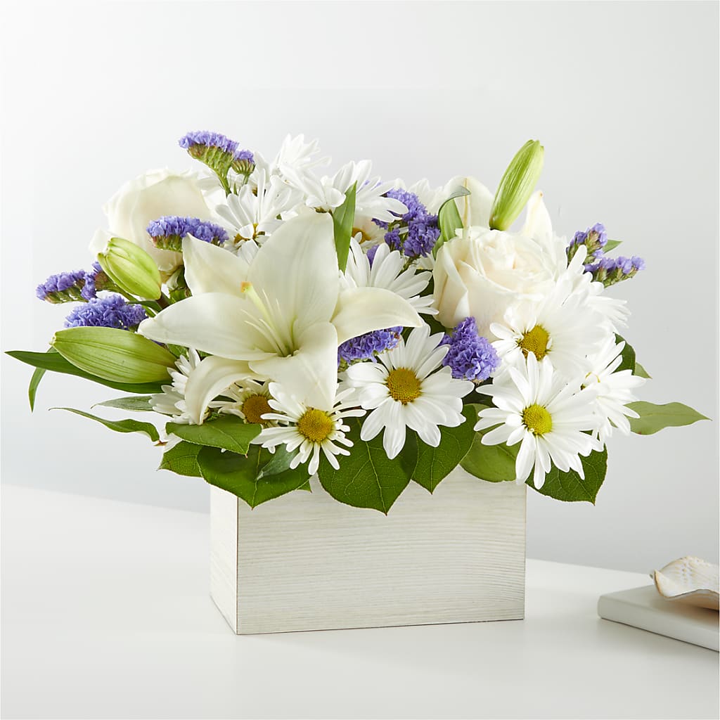 Beyond Blue Box Bouquet – DAISY'S FLOWER SHOP, Hemet CA