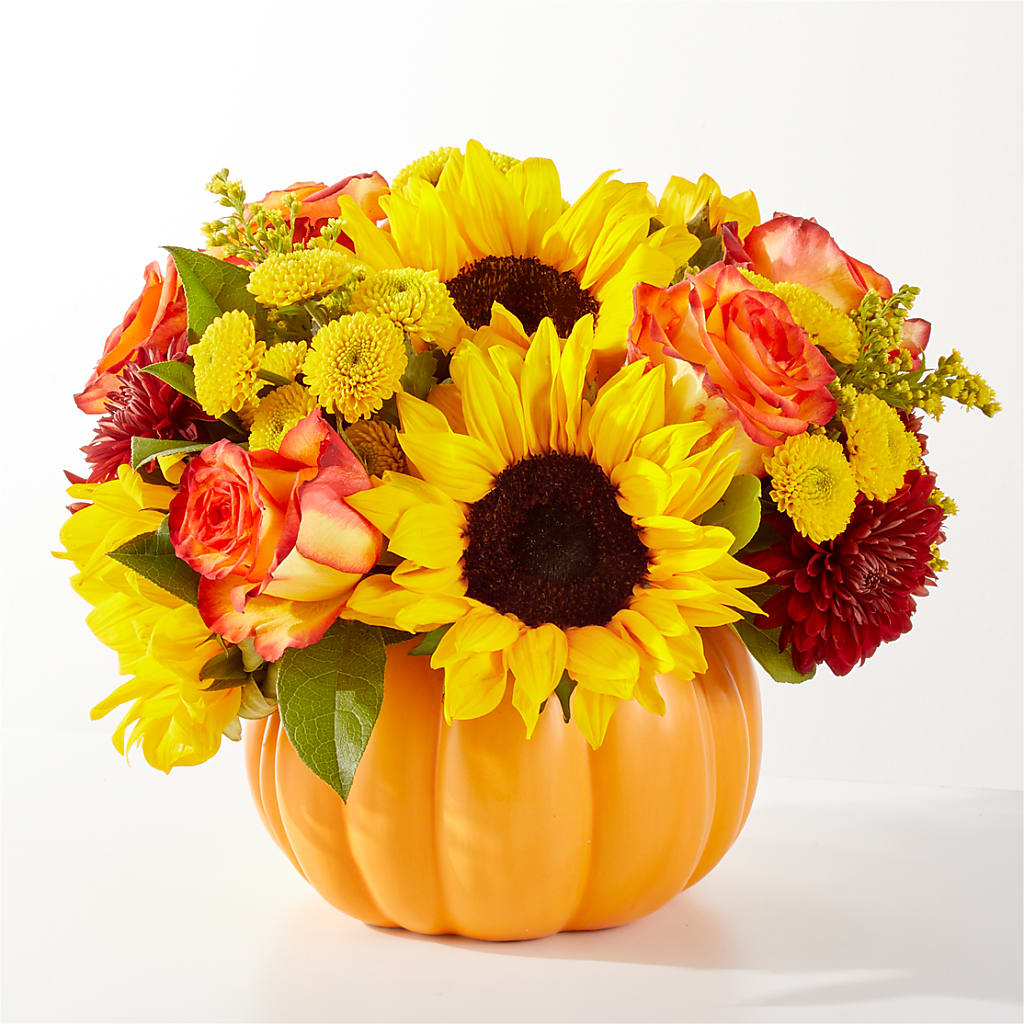 Golden Gourd Pumpkin Bouquet – DAISY'S FLOWER SHOP, Hemet CA
