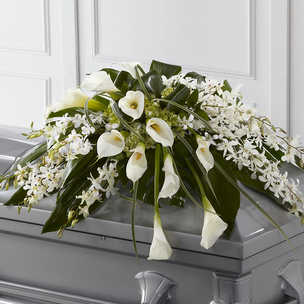Angel Wings Casket Spray – DAISY'S FLOWER SHOP, Hemet CA