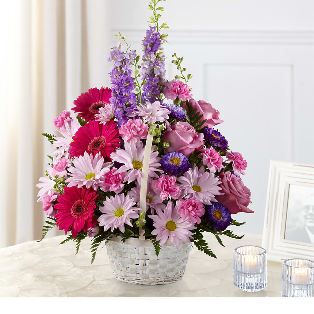 Pastel Peace Basket – DAISY'S FLOWER SHOP, Hemet CA