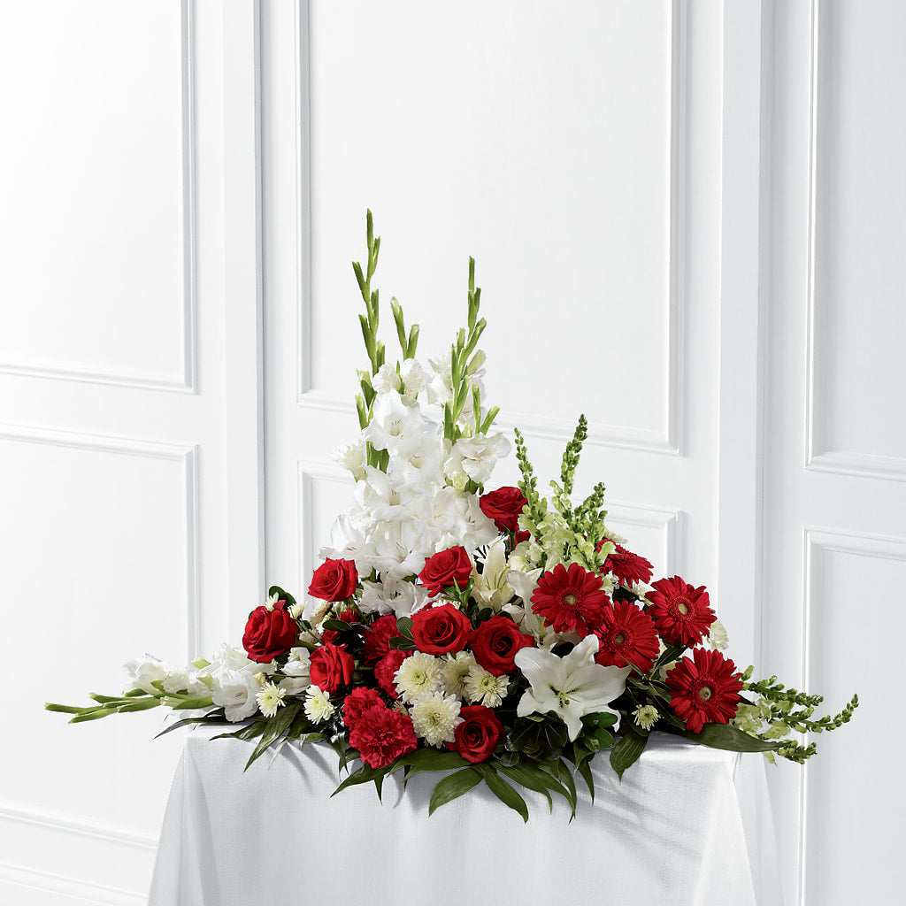 Crimson & White Arrangement – DAISY'S FLOWER SHOP, Hemet CA