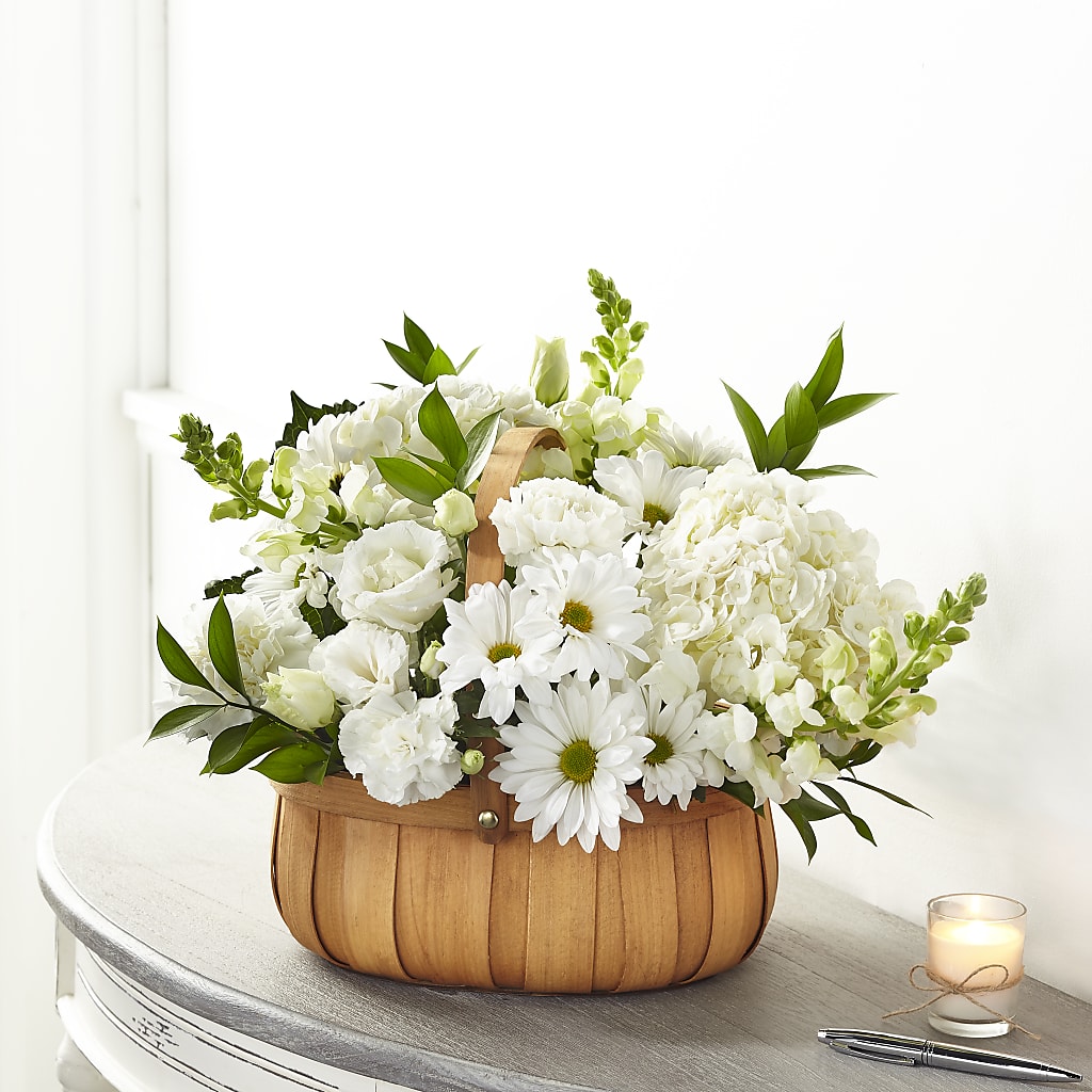 Pure Ivory Basket – DAISY'S FLOWER SHOP, Hemet CA