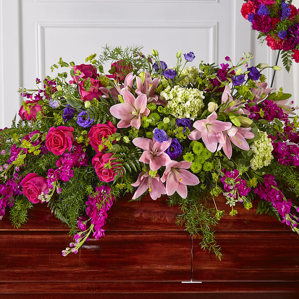 Radiant Tribute Casket Spray – DAISY'S FLOWER SHOP, Hemet CA