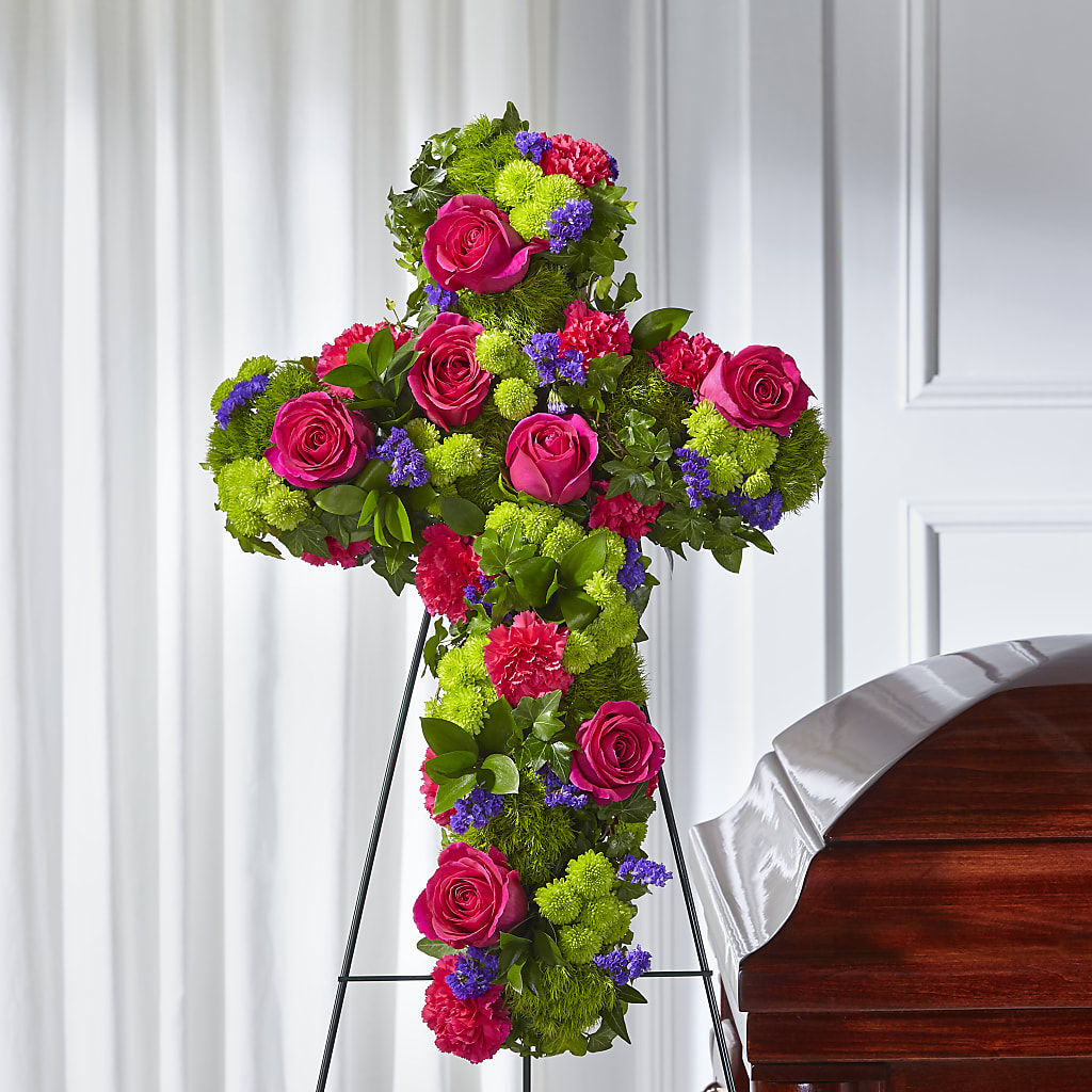Tribute Rose Floral Cross – DAISY'S FLOWER SHOP, Hemet CA