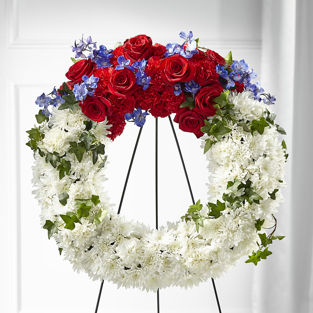 Patriotic Passion Wreath – DAISY'S FLOWER SHOP, Hemet CA