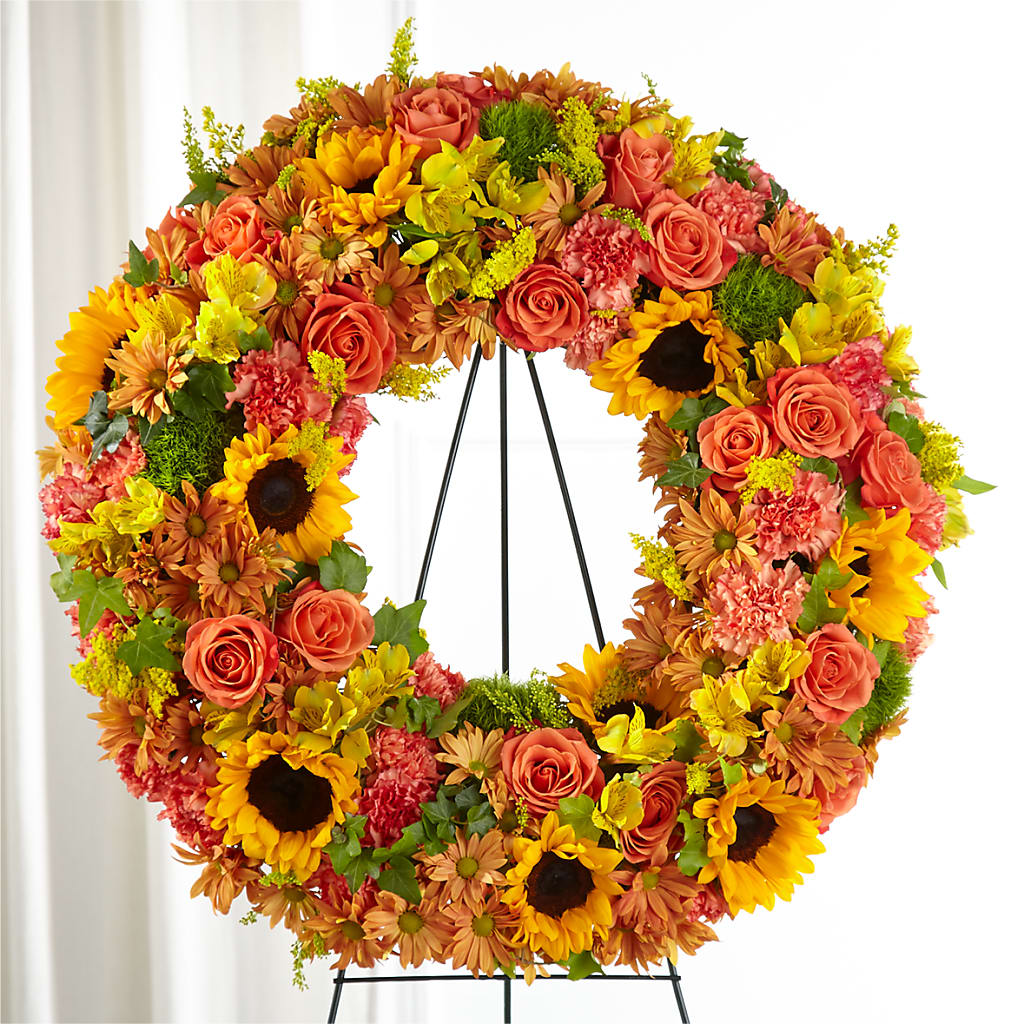 Autumnal Memories Wreath (Standard) – DAISY'S FLOWER SHOP, Hemet CA