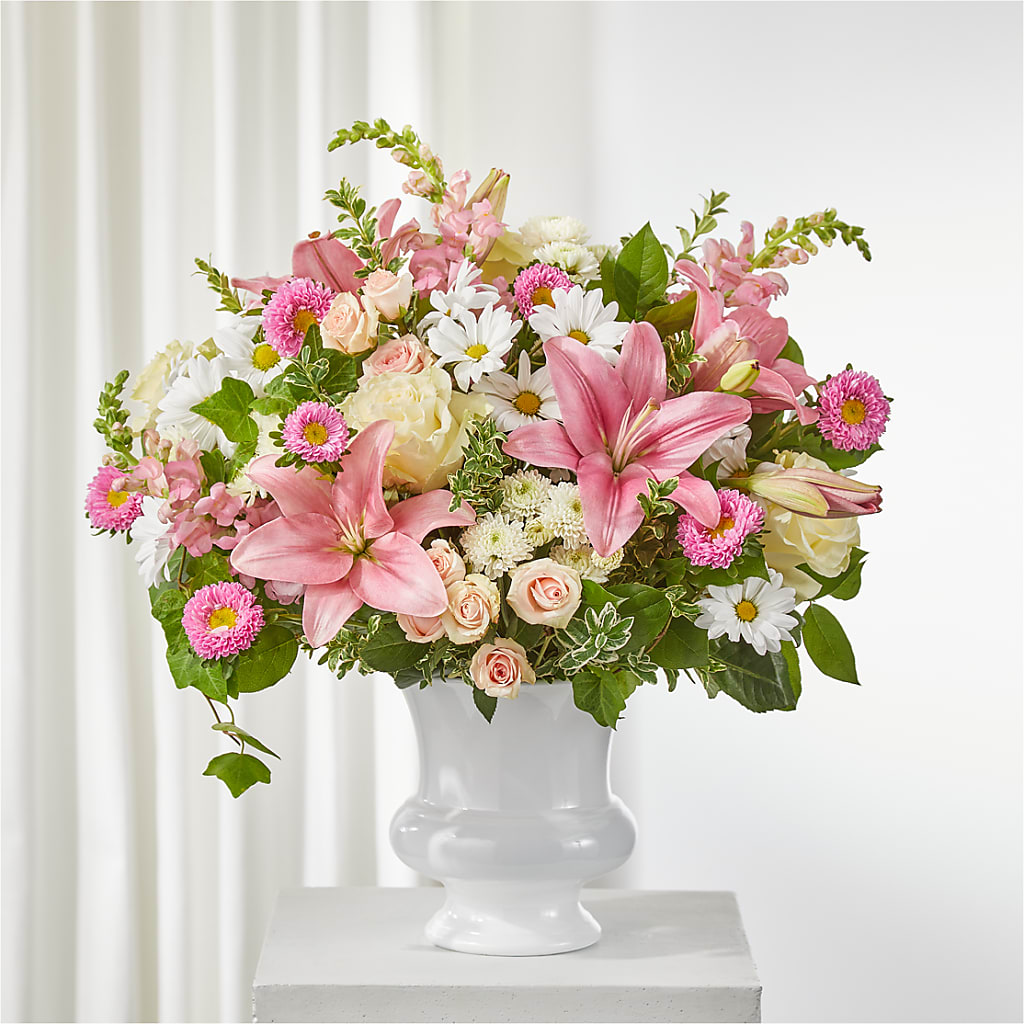 Empathetic Blooms Urn Arrangement – DAISY'S FLOWER SHOP, Hemet CA