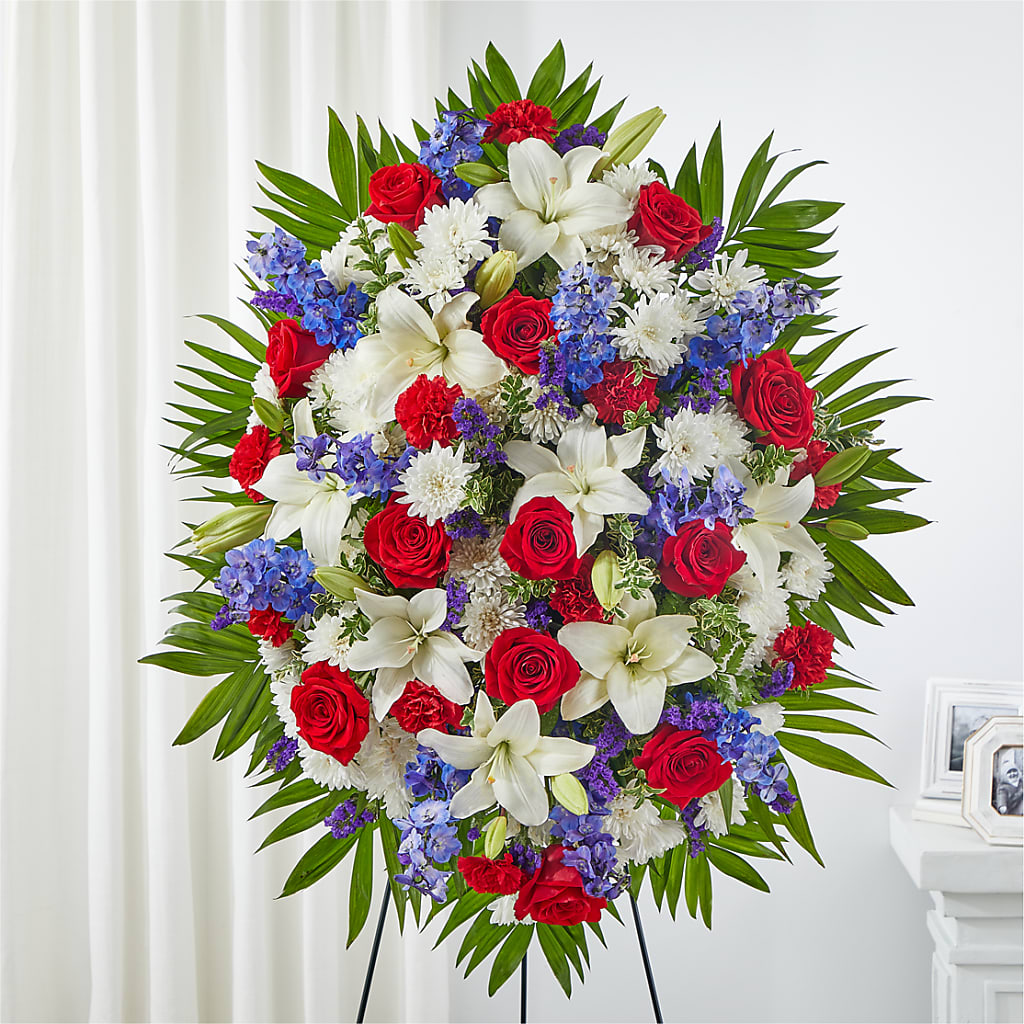 Cherished Service Standing Spray – DAISY'S FLOWER SHOP, Hemet CA