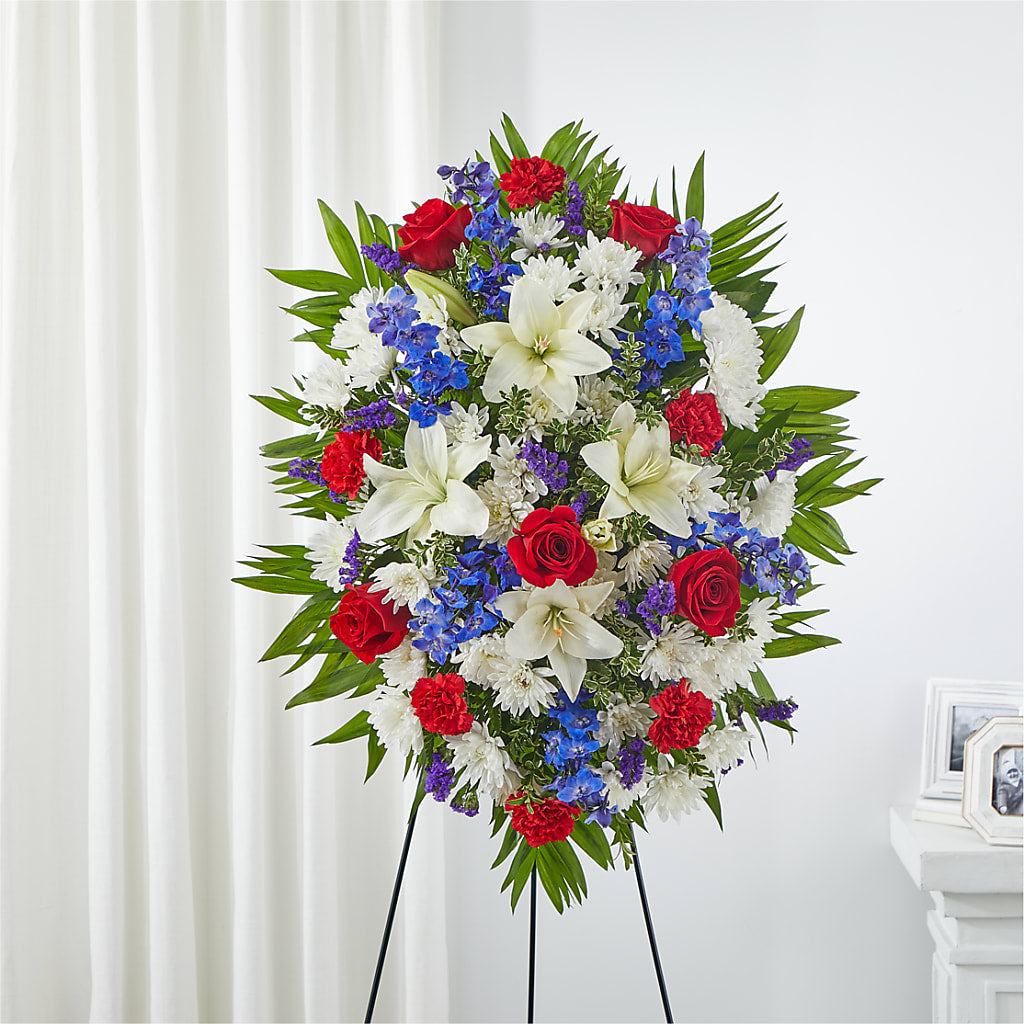 Cherished Service Standing Spray – DAISY'S FLOWER SHOP, Hemet CA