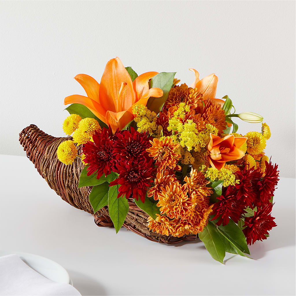 Bouquet of Blessings Cornucopia – DAISY'S FLOWER SHOP, Hemet CA