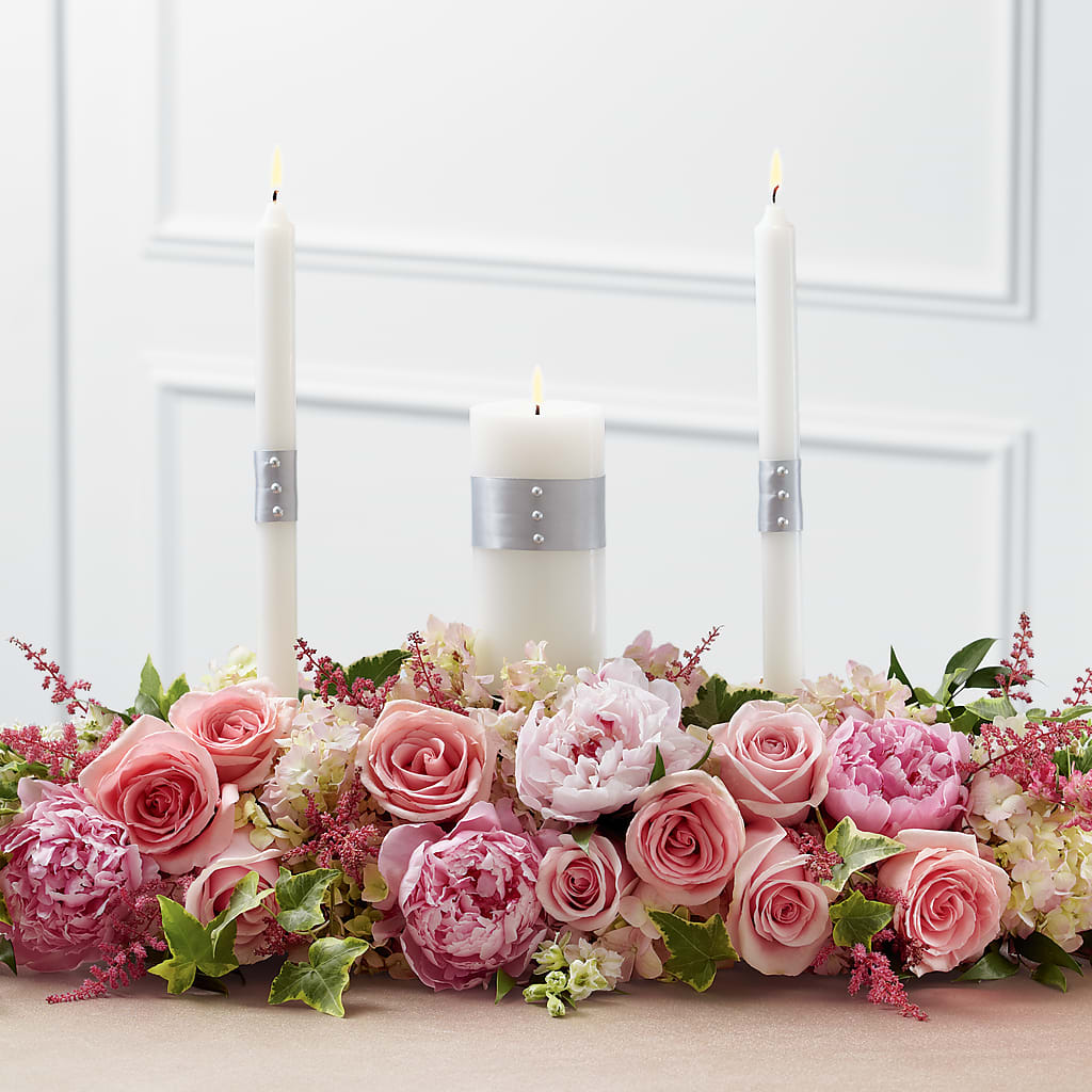 Worldwide Romance Unity Candle Arrangement – DAISY'S FLOWER SHOP, Hemet CA