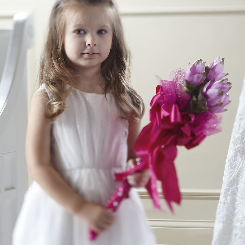 Sparkle Pink Flower Girl Bouquet – DAISY'S FLOWER SHOP, Hemet CA