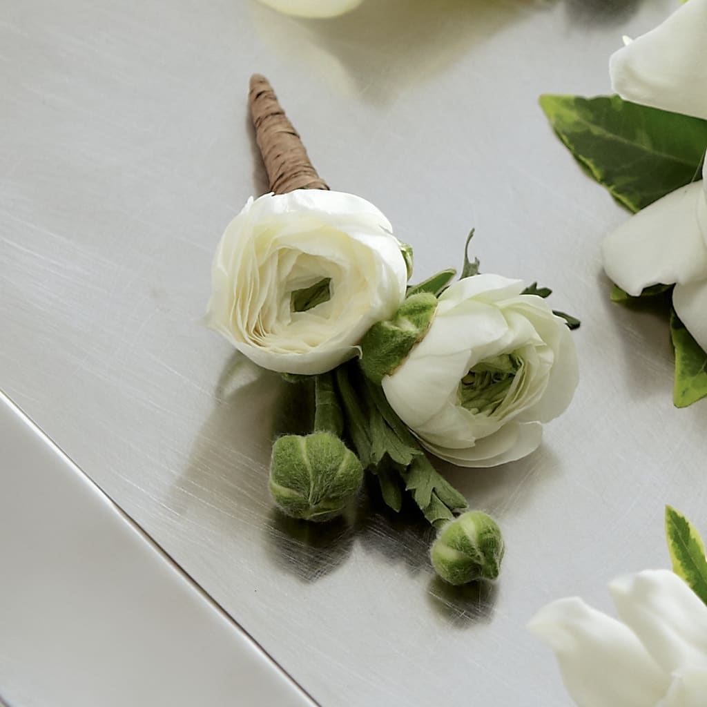 White Ranunculus Boutonniere – DAISY'S FLOWER SHOP, Hemet CA