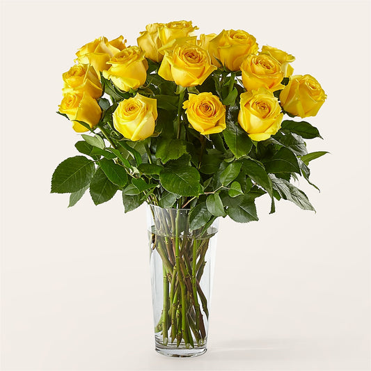 Long Stem Yellow Rose Bouquet – DAISY'S FLOWER SHOP, Hemet CA