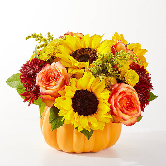 Golden Gourd Pumpkin Bouquet – DAISY'S FLOWER SHOP, Hemet CA