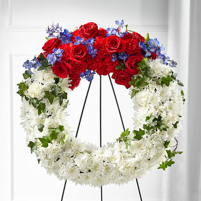 Patriotic Passion Wreath – DAISY'S FLOWER SHOP, Hemet CA
