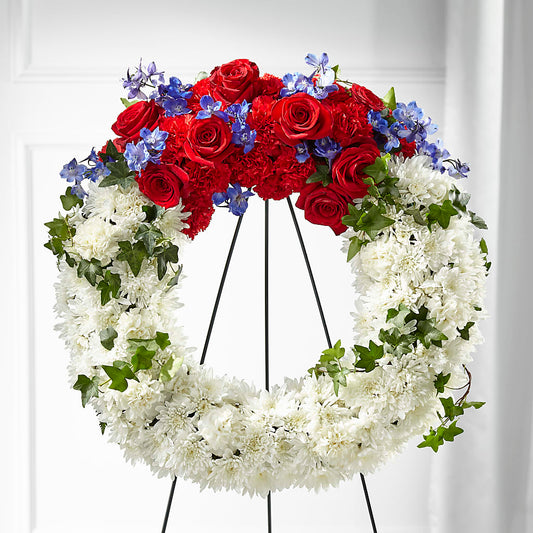 Patriotic Passion Wreath – DAISY'S FLOWER SHOP, Hemet CA