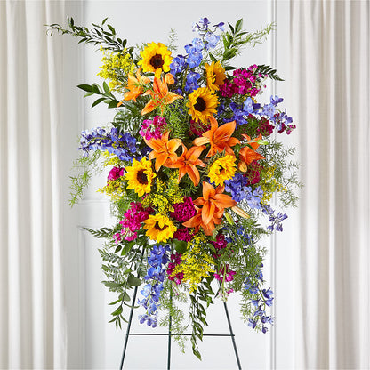 Sunlit Memories Standing Spray (Standard) – DAISY'S FLOWER SHOP, Hemet CA