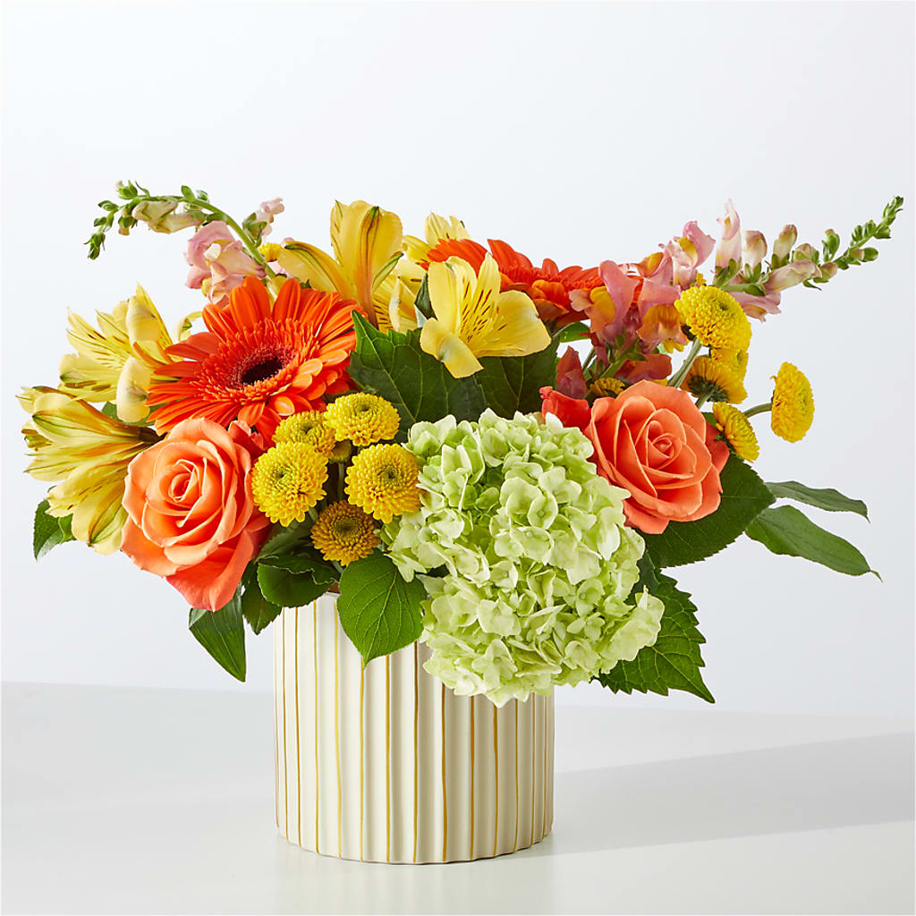 Autumn Sunshine Bouquet with Ivory Vase – DAISY'S FLOWER SHOP, Hemet CA