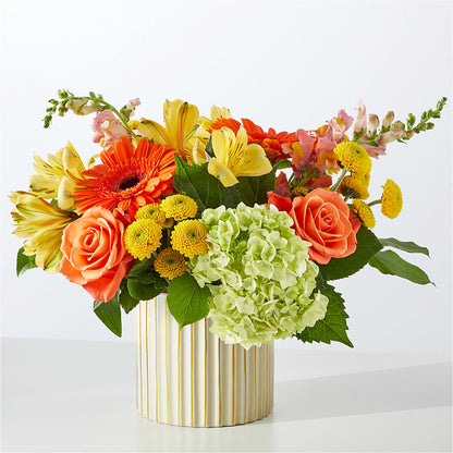 Autumn Sunshine Bouquet with Ivory Vase – DAISY'S FLOWER SHOP, Hemet CA
