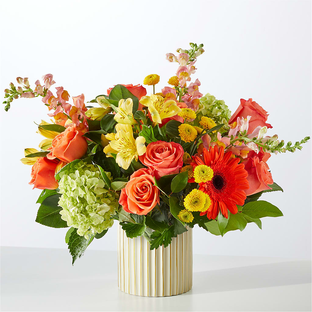 Autumn Sunshine Bouquet with Ivory Vase – DAISY'S FLOWER SHOP, Hemet CA