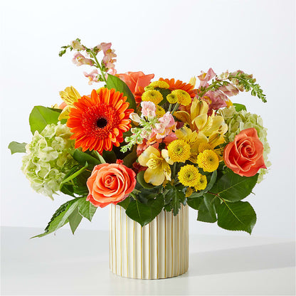 Autumn Sunshine Bouquet with Ivory Vase – DAISY'S FLOWER SHOP, Hemet CA
