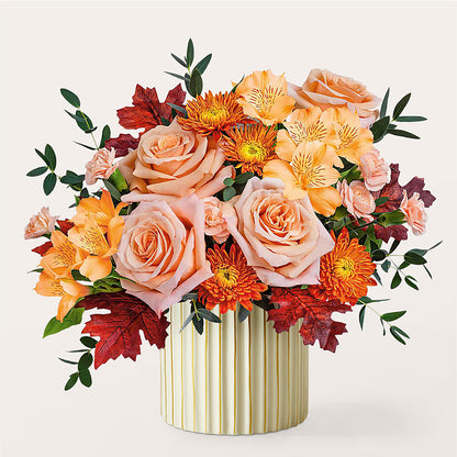 Spiced Latte Bouquet with Ivory Vase – DAISY'S FLOWER SHOP, Hemet CA