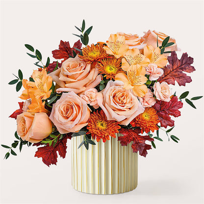Spiced Latte Bouquet with Ivory Vase – DAISY'S FLOWER SHOP, Hemet CA