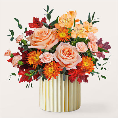 Spiced Latte Bouquet with Ivory Vase – DAISY'S FLOWER SHOP, Hemet CA