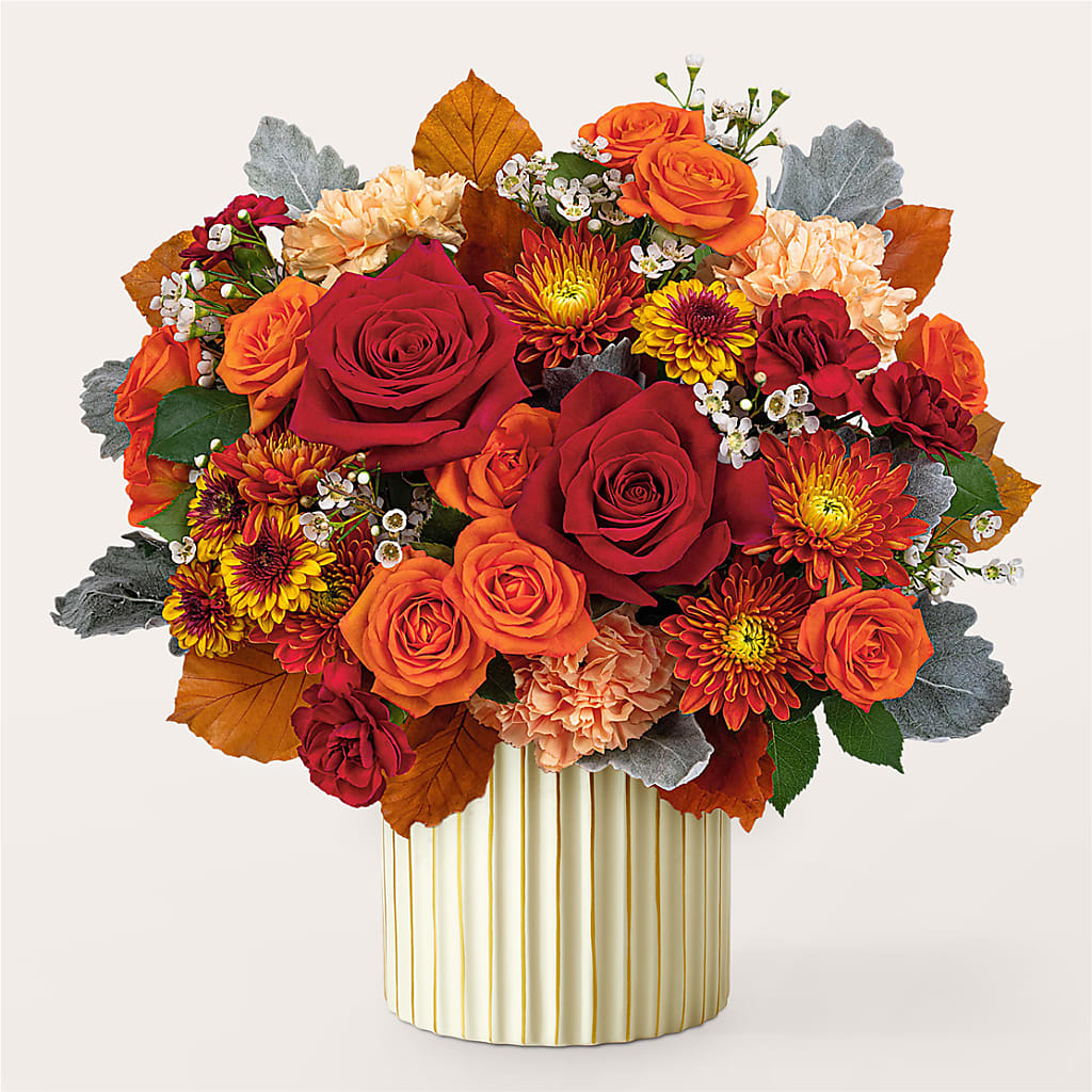 Merlot Bouquet with Ivory Vase – DAISY'S FLOWER SHOP, Hemet CA