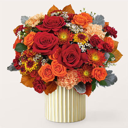 Merlot Bouquet with Ivory Vase – DAISY'S FLOWER SHOP, Hemet CA