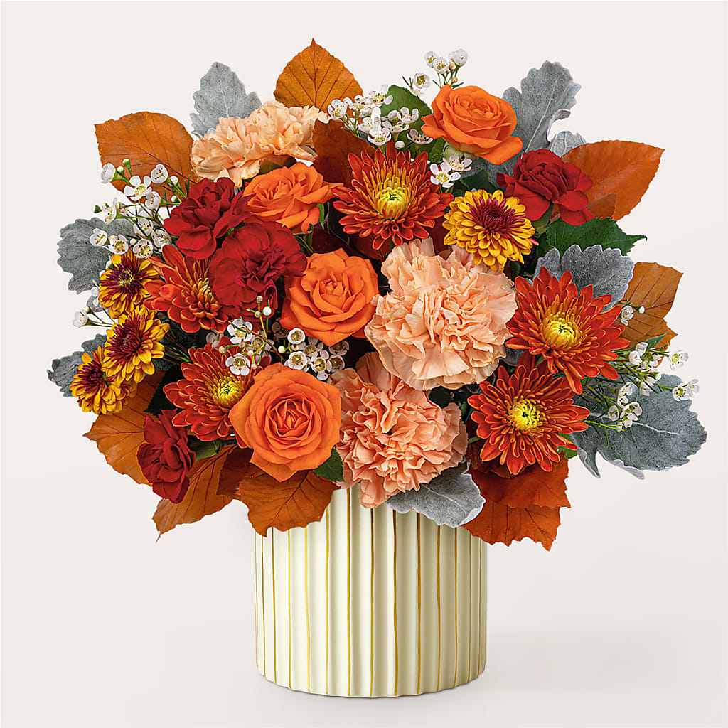 Merlot Bouquet with Ivory Vase – DAISY'S FLOWER SHOP, Hemet CA
