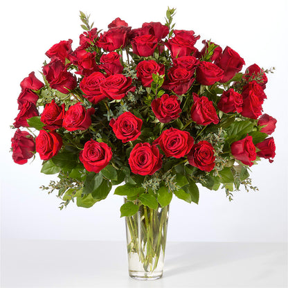 Forever Yours Fifty Stem Red Rose Bouquet – DAISY'S FLOWER SHOP, Hemet CA