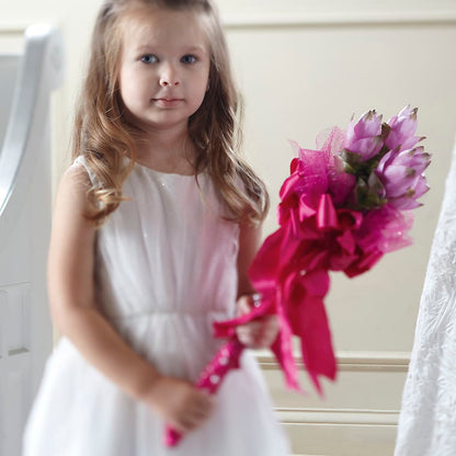 Sparkle Pink Flower Girl Bouquet – DAISY'S FLOWER SHOP, Hemet CA